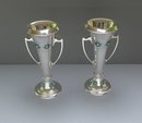 English Sterling Silver / Enamel Vases