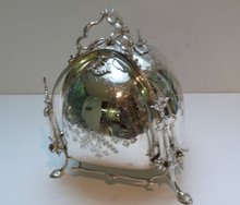 Victorian Silver Plate Chased 3 Way Biscuit Box