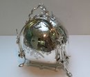 Victorian Silver Plate Chased 3 Way Biscuit Box