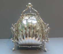 Victorian Silver Plate Triple Biscuit Box