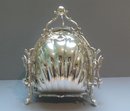 Victorian Silver Plate Triple Biscuit Box