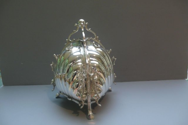 Victorian Silver Plate Triple Biscuit Box