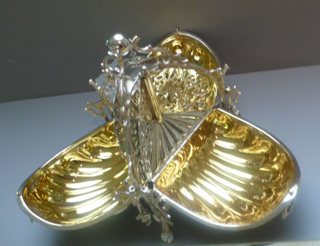 Victorian Silver Plate Triple Biscuit Box