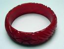 Bakelite Vintage Red Carved Bracelet