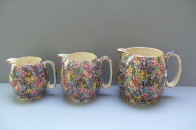 Royal Winton 3 Vintage Chintz Hazel Jugs