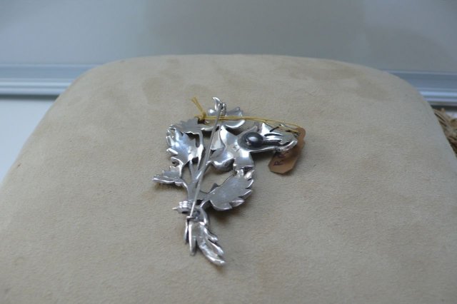 Sterling Marcasite English Brooch