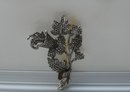 Sterling Marcasite English Brooch