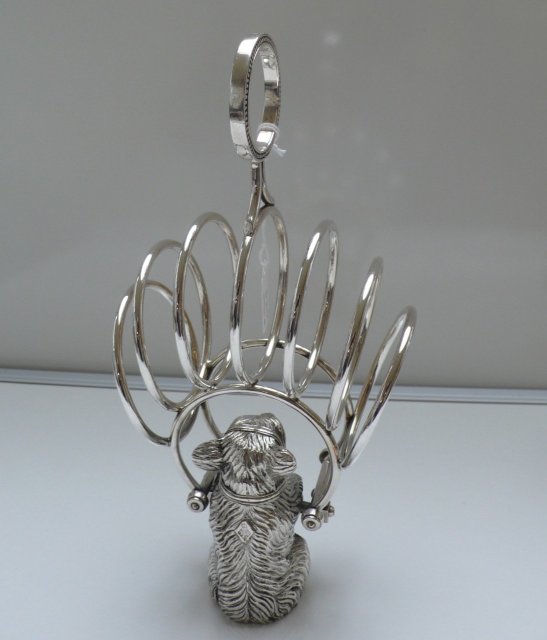 Victorian Rare Silver Plate Bear Toast Rack