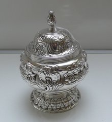 Sterling Silver Chased Sugar Bowl- London 1819
