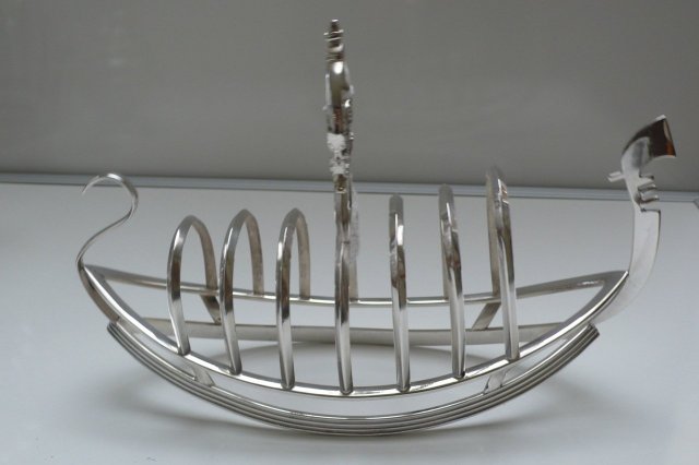 Victorian Silver Plate Gondola Toast Rack