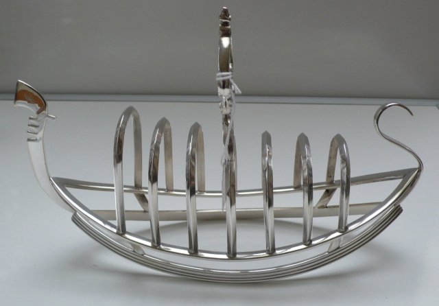 Victorian Silver Plate Gondola Toast Rack