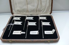 Sterling Silver Hallmarked Boxed Set of Buffet Flags