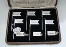 Sterling Silver Hallmarked Boxed Set of Buffet Flags