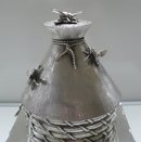 Rare Victorian Beehive Silver Plate Biscuit Box
