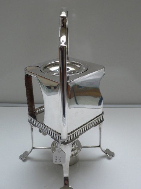 Deco Silver Plate Cube Kettle