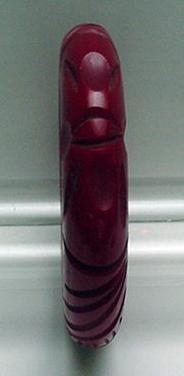 Bakelite Red Carved Chunky Bangle