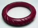 Bakelite Red Carved Chunky Bangle