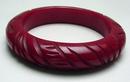 Bakelite Red Carved Chunky Bangle