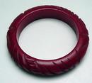 Bakelite Red Carved Chunky Bangle