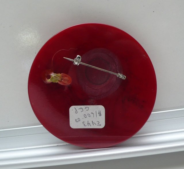 Bakelite Vintage Red Flower Hat
