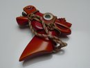 Bakelite Vintage Google Eyed Horse Brooch