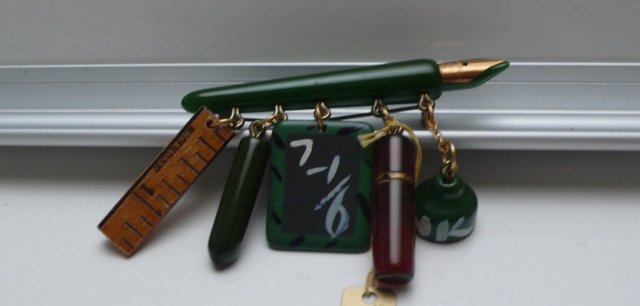 Bakelite Vintage School Brooch