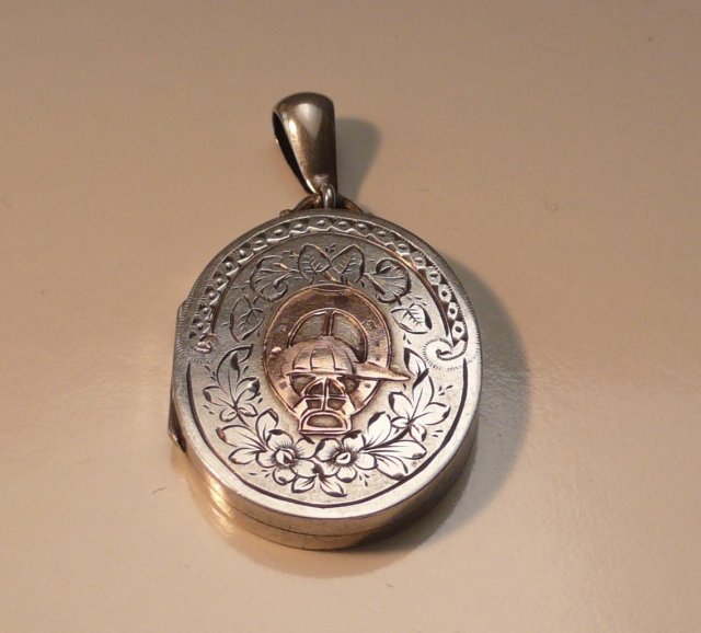 Victorian Sterling Silver Equestrian Locket