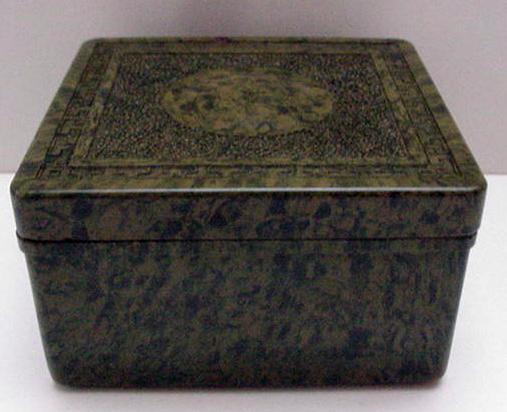 Bakelite Early English Mottled Green Box