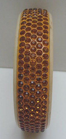 Celluloid Bangle with gold rhinestones