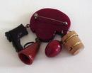 Bakelite Football Helmet With Dangles Brooch