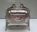 Victorian Folding Silver Plate Biscuit Box