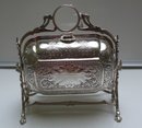 Victorian Folding Silver Plate Biscuit Box