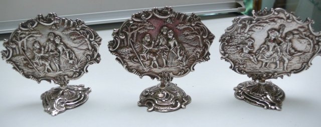Sterling Set Of French Menu Holders