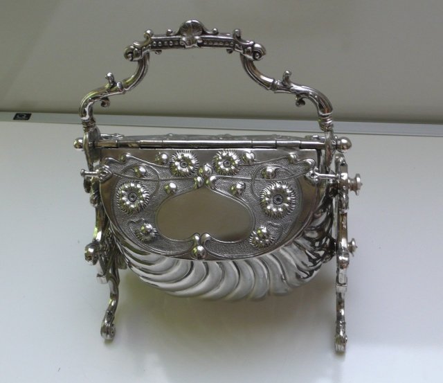 Victorian Silver Plate Pocket Book Biscuit Box
