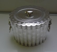 Silver PlateVictorian Oval Engraved Biscuit Box