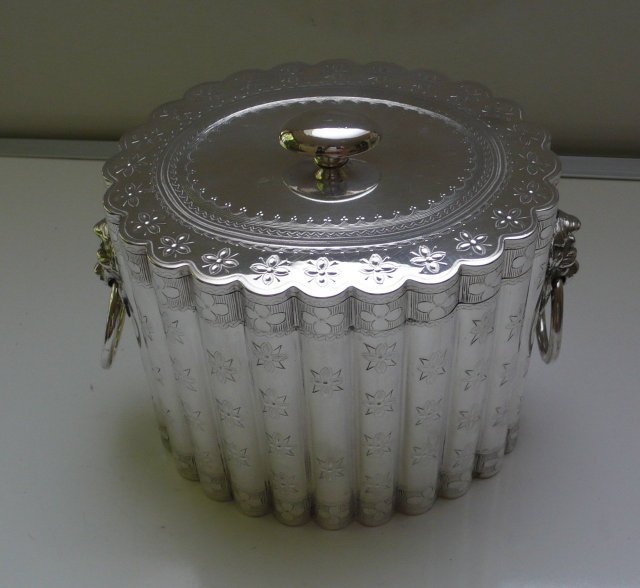 Silver PlateVictorian Oval Engraved Biscuit Box