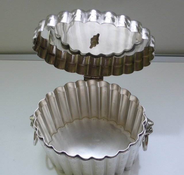 Silver PlateVictorian Oval Engraved Biscuit Box