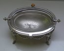 Victorian Silver Plate Revolving Top Chased Butter Dish