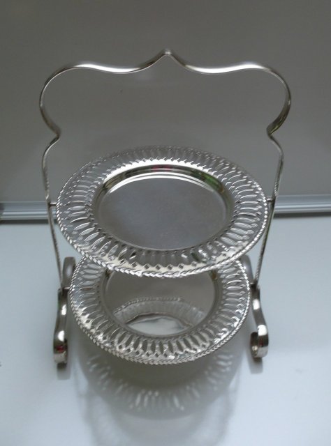 Victorian Silver Plate 2 Tier Cake Server