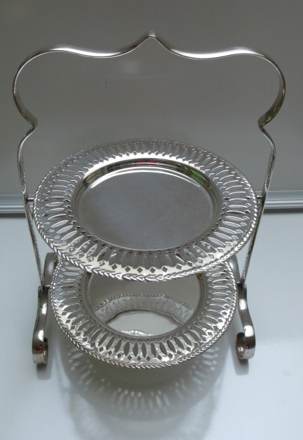 Victorian Silver Plate 2 Tier Cake Server