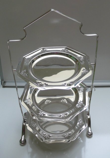 Victorian Silver Plate Three Tiered Cake Stand