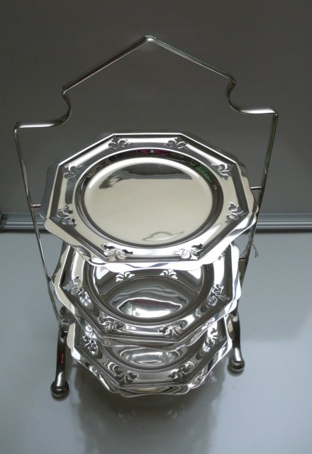 Victorian Silver Plate Three Tiered Cake Stand