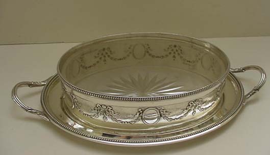 Antique Silver Plated Oval Butter Dish