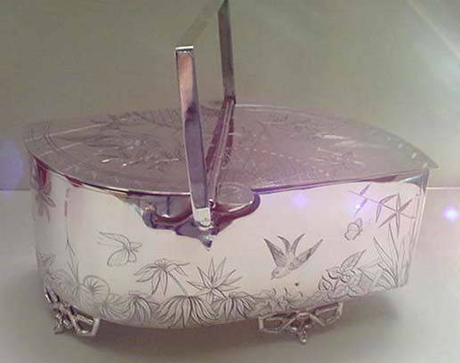 Silver Plate English Aesthetic Biscuit Box