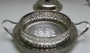 Victorian Silver Plate Round Butter Dish/glass liner