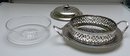 Victorian Silver Plate Round Butter Dish/glass liner