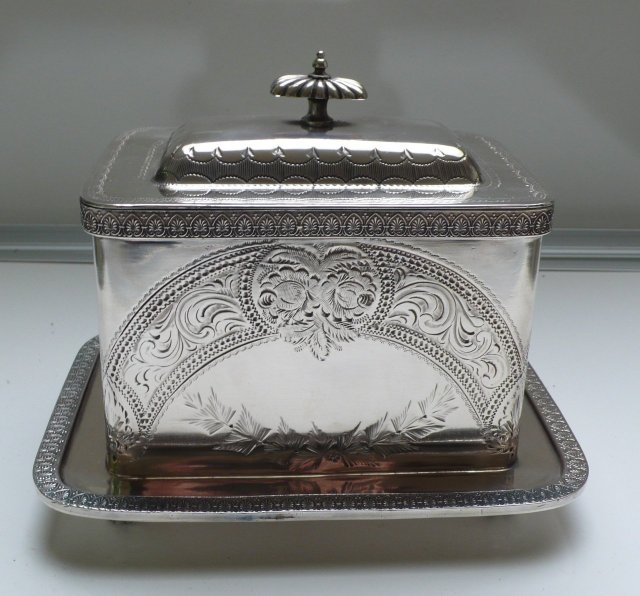 Victorian Silver Plate Rectangular Biscuit Box