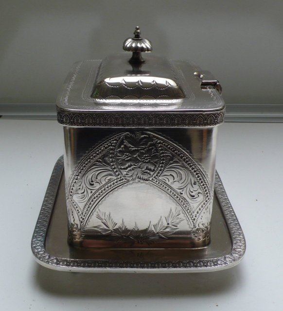 Victorian Silver Plate Rectangular Biscuit Box