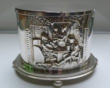 Victorian Silver Plate Oval Biscuit Box