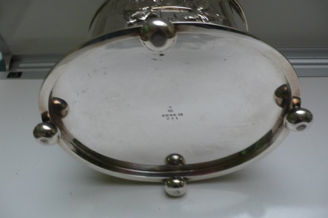 Victorian Silver Plate Oval Biscuit Box